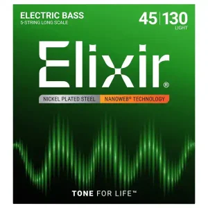 ELIXIR 045/130 NANOWEB Bass 5 String Light Guitar Strings Long Scale14202
